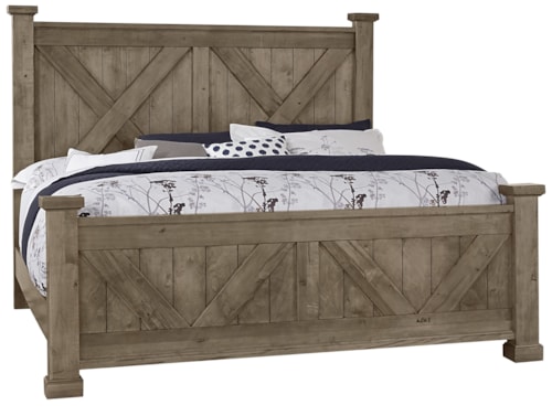 Rustic Queen "X" Panel Bed