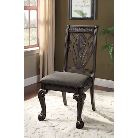 Traditional 2-Pack Dining Side Chairs with Upholstered Seat 