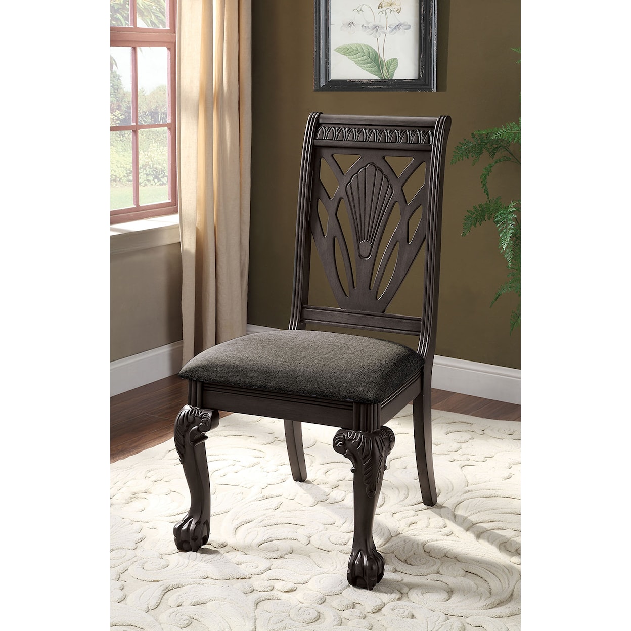 Furniture of America Petersburg 2-Pack Dining Side Chairs 