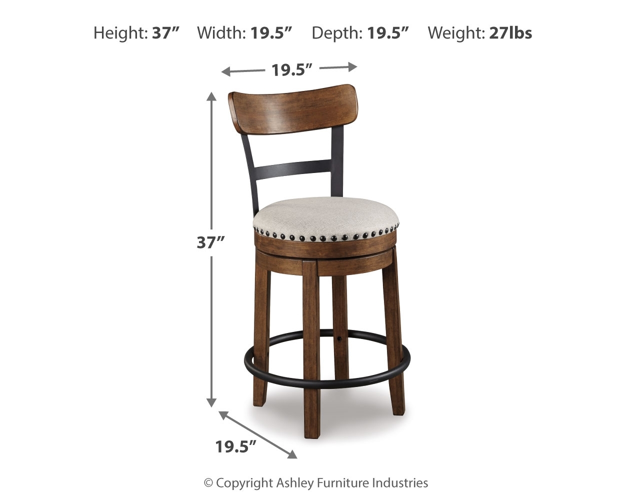 Signature Design by Ashley Valebeck Uph Swivel Barstool (1/Cn)