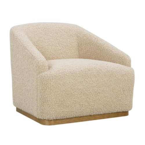 Contemporary Swivel Chair with Boucle Upholstery