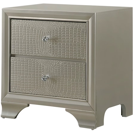 Glamorous Nightstand with Two Drawers