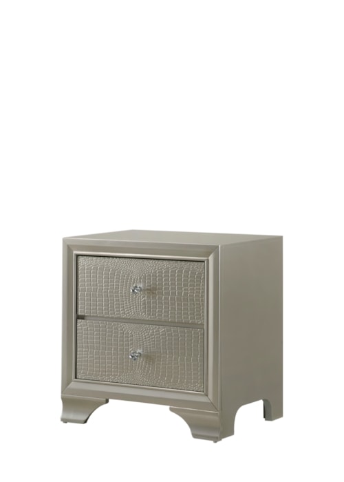 Glamorous Nightstand with Two Drawers
