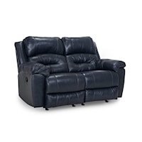 Casual Rocking Reclining Loveseat with with Pillow Armrests