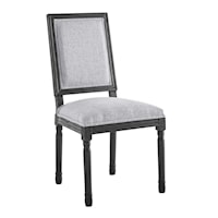 French Vintage Upholstered Fabric Dining Side Chair