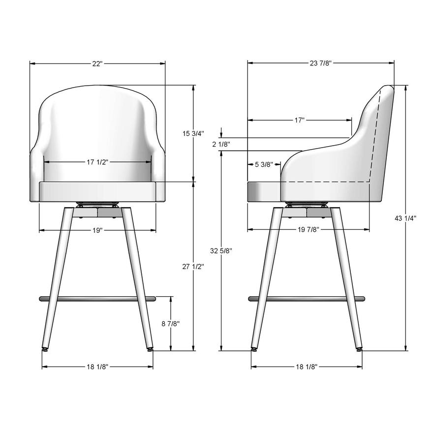 Upholstered Counter Height Swivel Stool