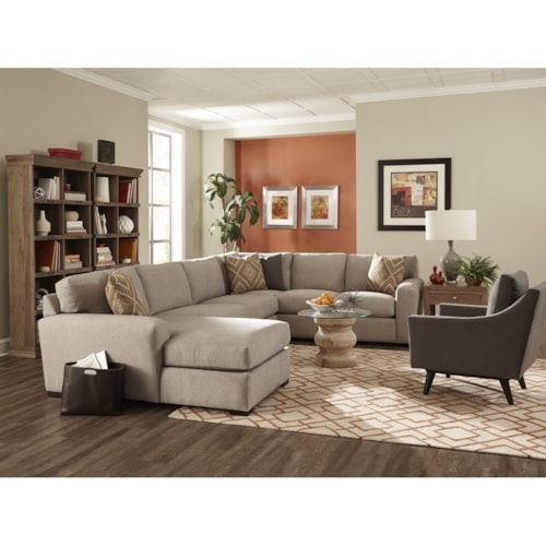 Casual 3-Piece Sectional with Left-Facing Chaise