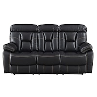 Transitional Manual Reclining Sofa with Dropdown Console