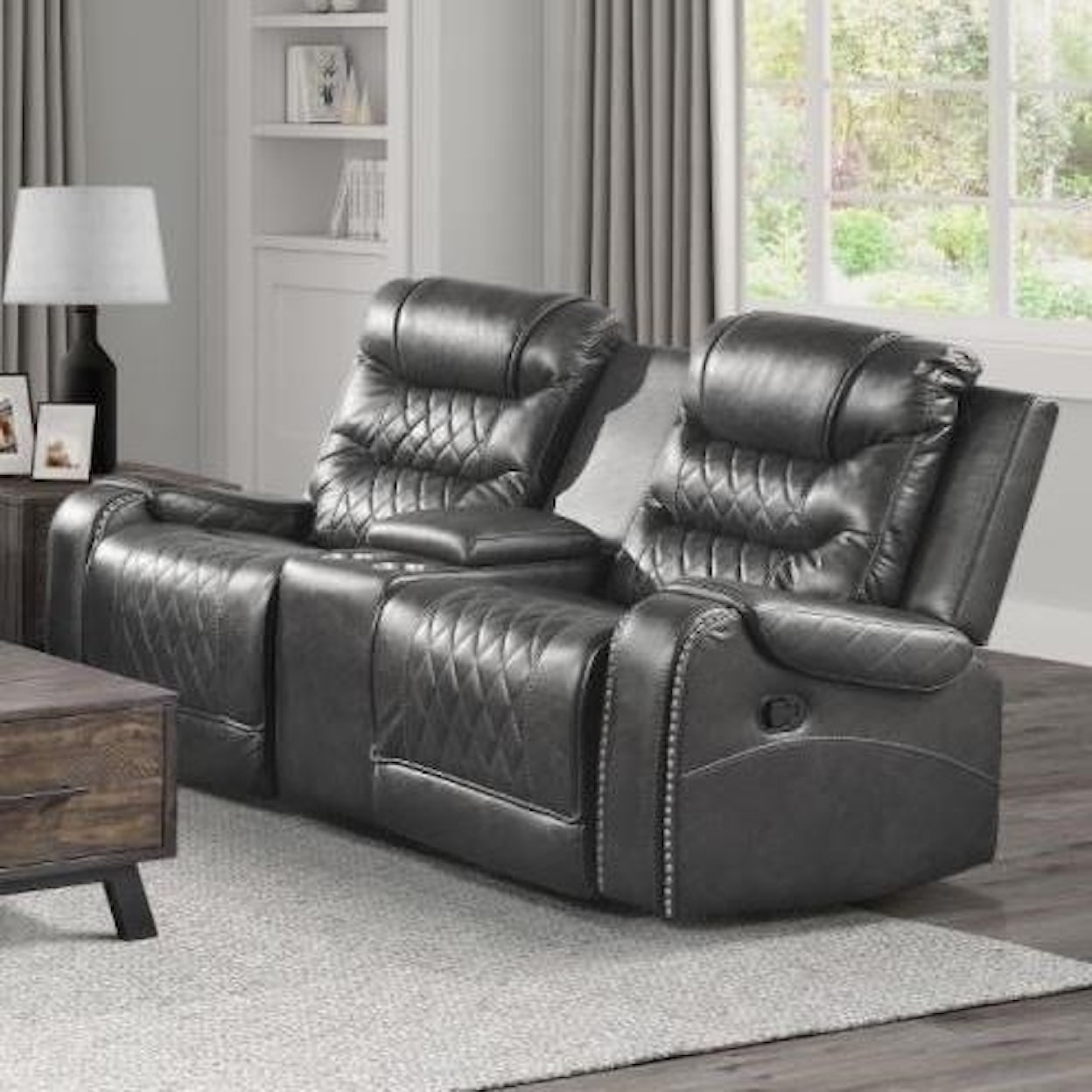 Homelegance Furniture Putnam Double Glider Reclining Loveseat