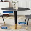 Modway Zinque 48" Oval Marble Dining Table