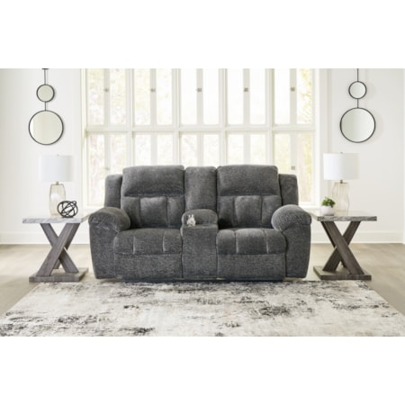 Dbl Rec Loveseat W/console