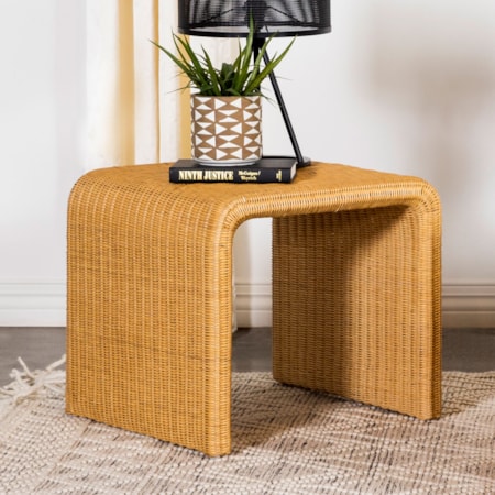 Juanita Woven Rattan End Table