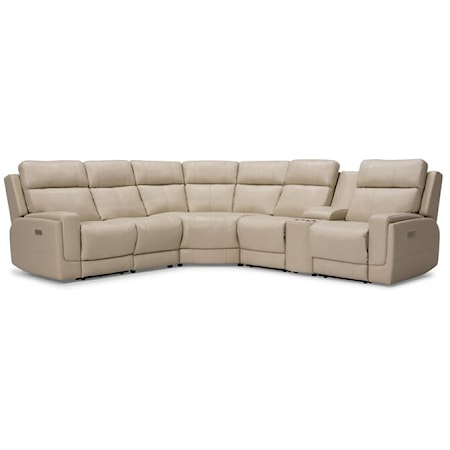 Hargrave Casual 4-Seat Corner Curve Sectional with Storage Console