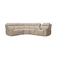 Hargrave Casual 4-Seat Corner Curve Sectional with Storage Console