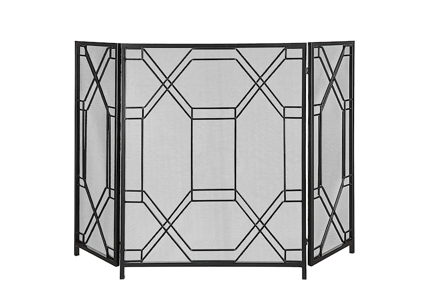 Rosen Rosen Geometric Fireplace Screen by Uttermost at Esprit Decor Home Furnishings