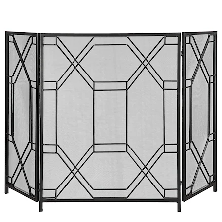 Rosen Geometric Fireplace Screen