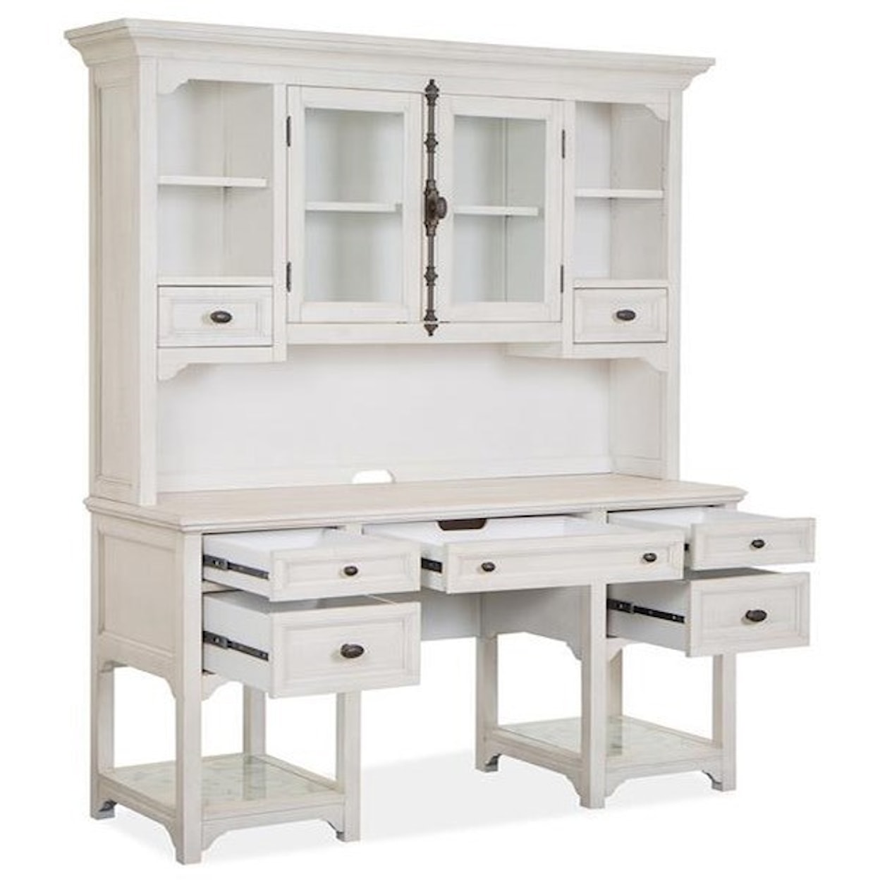 Magnussen Home Bronwyn Home Office Desk and Hutch