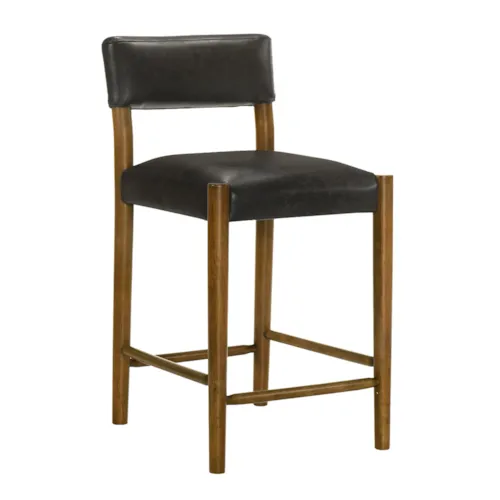 Modern Faux-Leather Upholstered Counter Chair