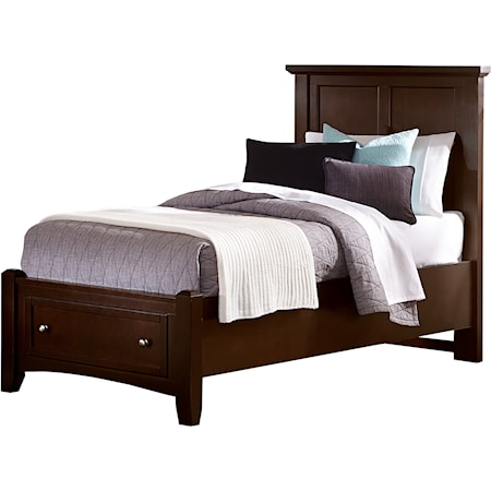 Transitional Twin Mansion Storage Bed with 1 Drawer