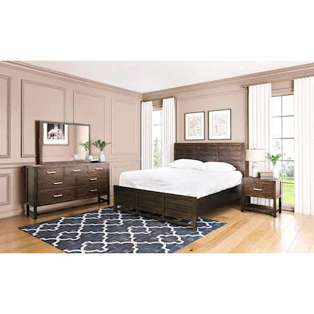 5 Piece Modern Farmhouse Queen Bedroom Set