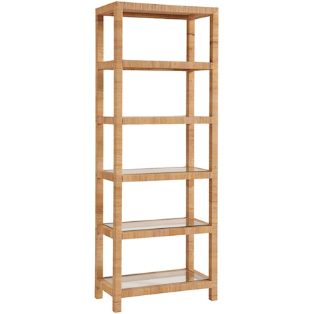 Coastal 5 Shelve Etagere in Rattan