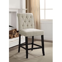 Transitional Counter Height Side Chair 2-Pack with Tufted Back