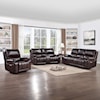 New Classic Cicero Cicero Loveseat W/ Pwr Fr & Hr-Brown