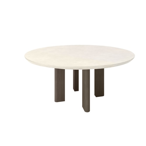 65″ Round Dining Table - Hickory/Ivory