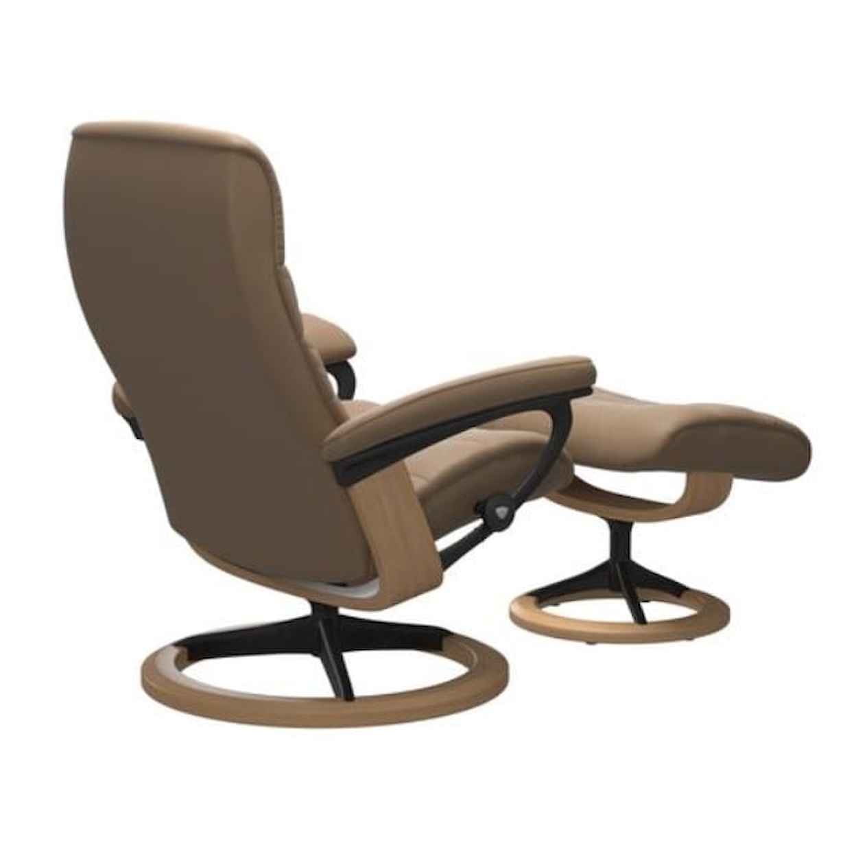 Stressless by Ekornes Opal Medium Opal Signature Recliner & Ottoman