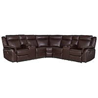 Casual Power Reclining Sectional with Built-in Lighting