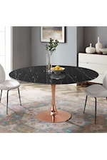 Modway Lippa 36" Round Artificial Marble Dining Table