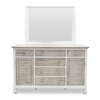 Coastal Islamorada 6-Drawer Dresser and Mirror