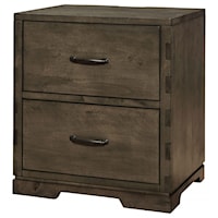 Contemporary 2-Drawer Nightstand w/ Outlets and USB Port