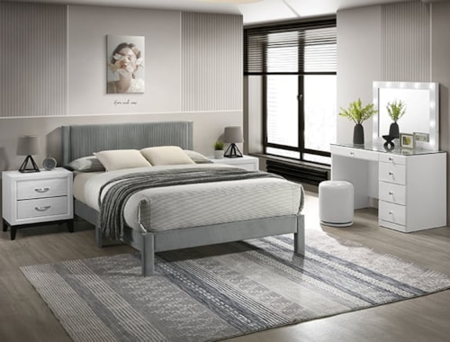Glam Upholstered Full Bed