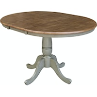 Transitional Round Table with Single Pedestal Base