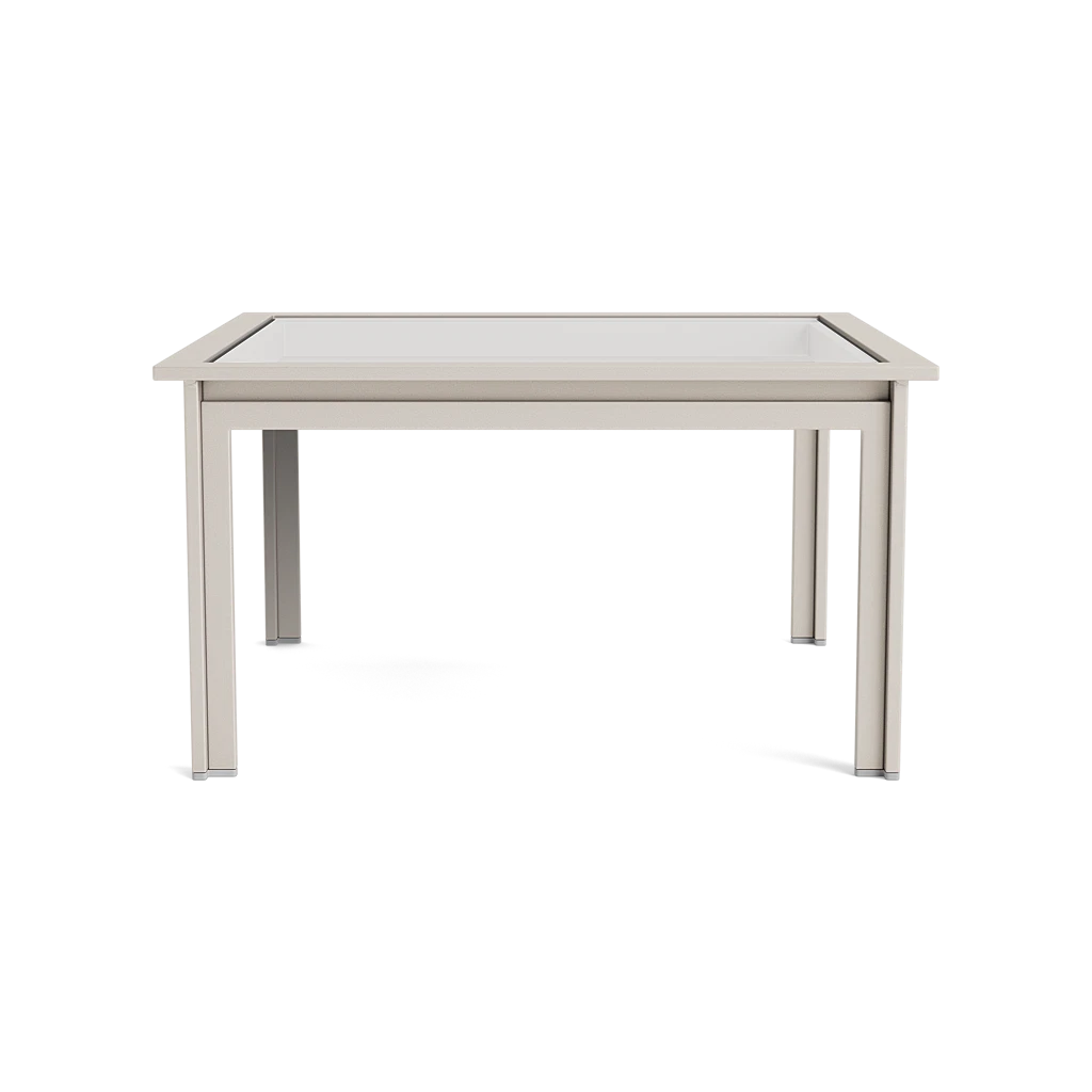 Modern 27" Sq. Glass-Top Side Table