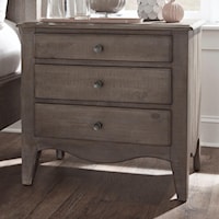 Rustic 3-Drawer Nightstand