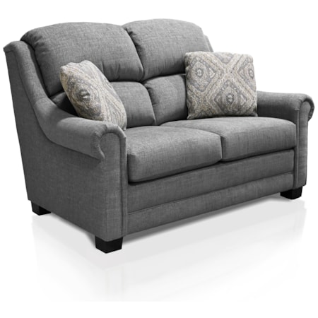 Bustle Back Loveseat with Pillows