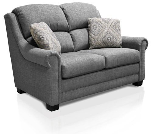 Transitional Loveseat with Pillows