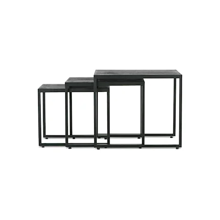 Contemporary Nesting End Tables with Metal Frames