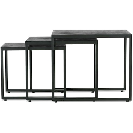 Contemporary Nesting End Tables with Metal Frames