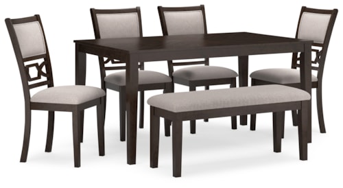 Dining Table And 4 Chairs And Bench (Set Of 6)