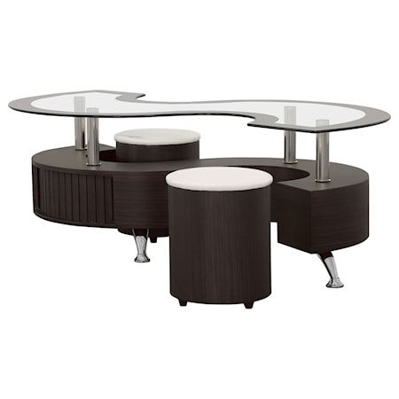 Buckley 3-piece Coffee Table and Stools Set