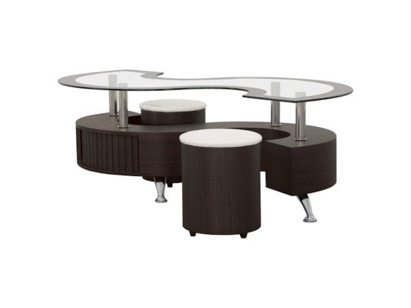 Buckley 3-piece Coffee Table and Stools Set