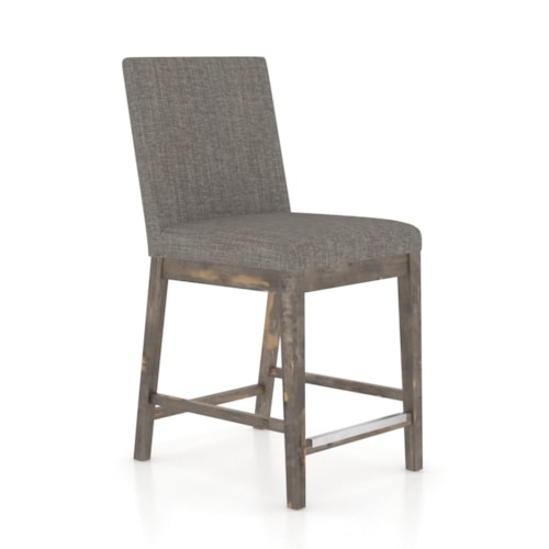 Farmhouse Upholstered Fixed Stool