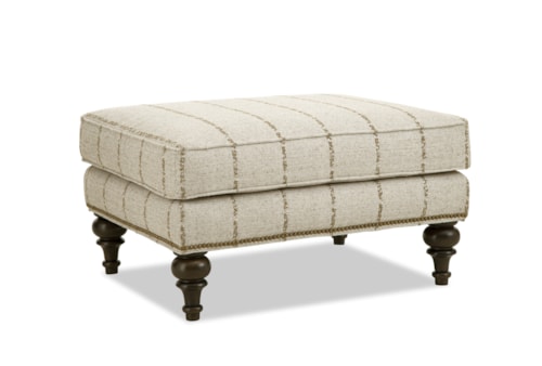 Traditional Chair Ottoman with Turned Legs