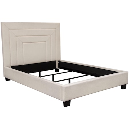 Contemporary King Upholstered Bed with 54" Headboard