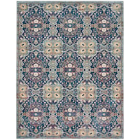 8'10" x 11'10" Navy Multicolor Rectangle Rug