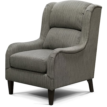 Transitional Accent Chair with Exposed Wood Legs