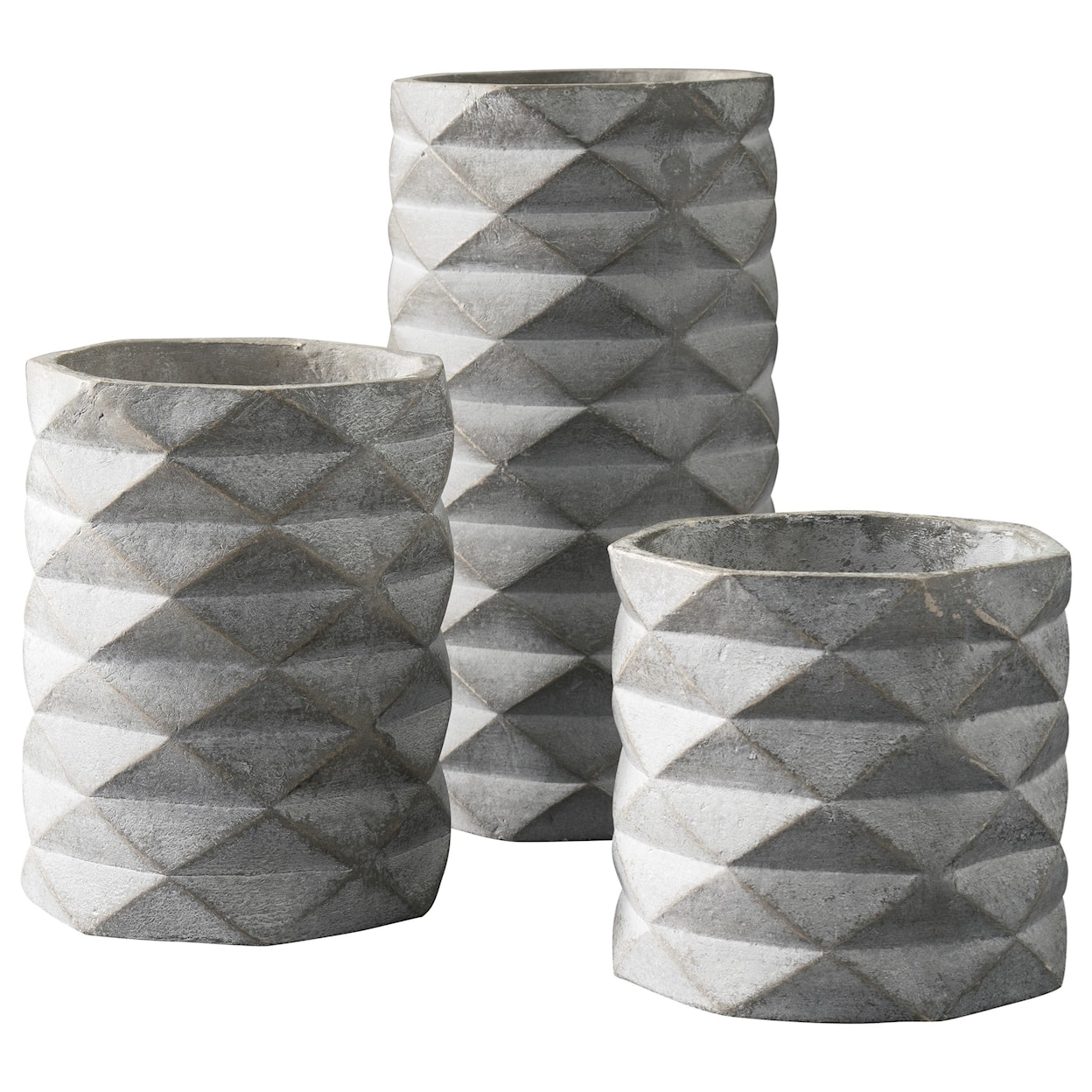 Ashley Accents Set of 3 Charlot Gray Vases